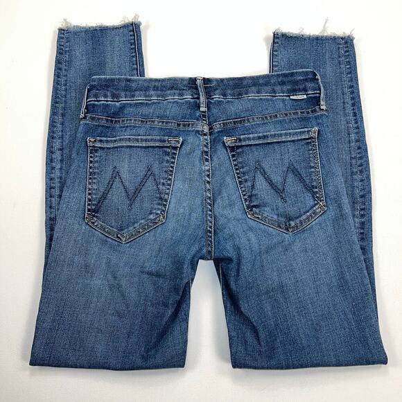 MOTHER Looker Ankle Fray Jeans Baby, Drive South Wash Low Rise Skinny Size 26 - Picture 12 of 15